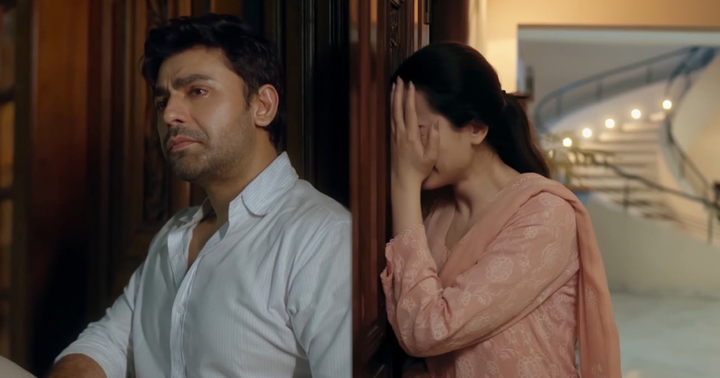 Anas crying outside the house while Ansa cries against the door in Bas Tera Saath Ho latest episode
