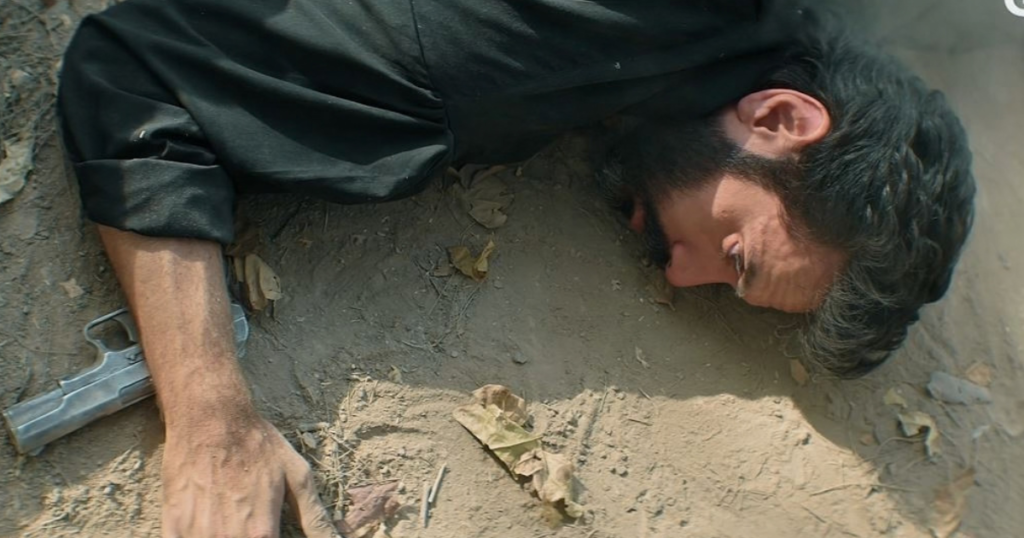 Baala shot dead in the graveyard ambush that opens Mitti De Baway