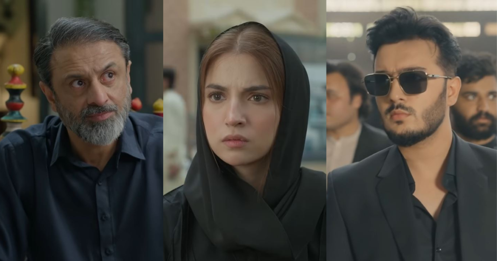 Dananeer Mobeen, Shaveer Jaffery and Ali Tahir in Hurmat Drama
