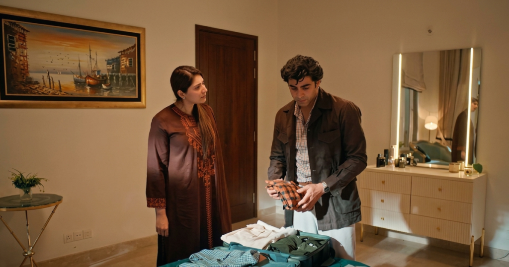 Zaryab questions Abu Bakar about a jhumka in his room in Dar e Nijat